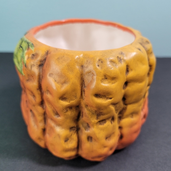 Ceramic Jack-O-Lantern Candle Holder Halloween 3.5" New Holland Floral VTG 1995 - Picture 11 of 14